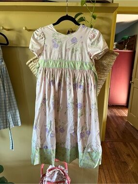 Hartstrings Pink Dress with Lavender Floral Print
